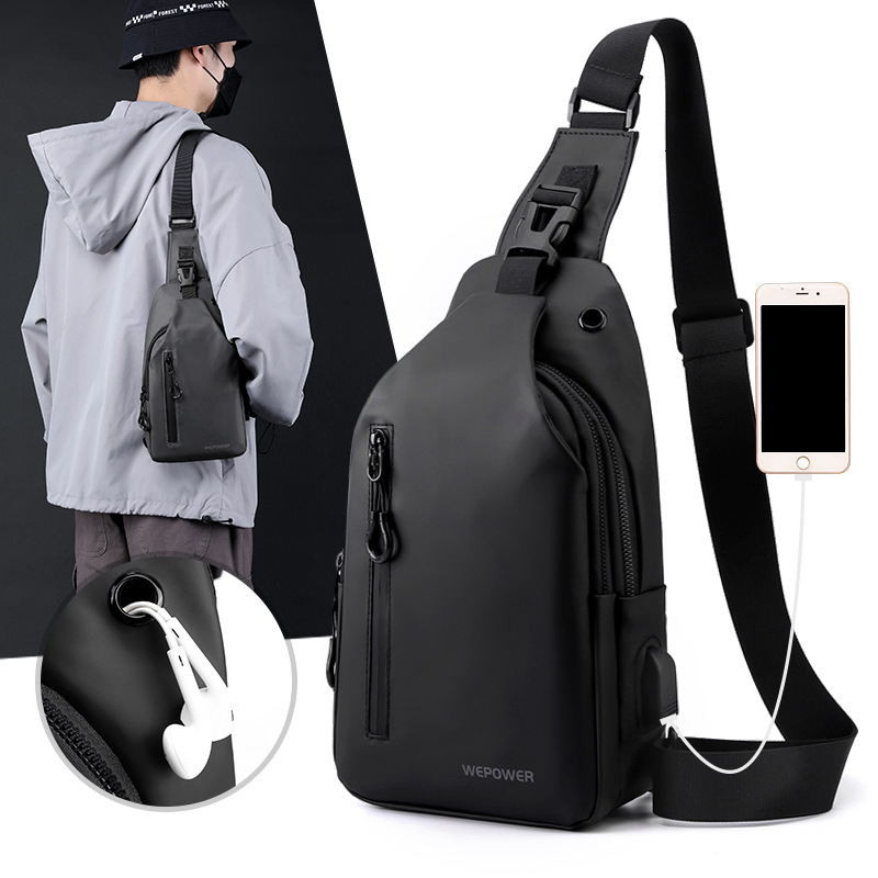 City Simple Men Nylon Single Shoulder Crossbody Bag Luxury Large Capacity Waterproof Motorcycle Backpack Practical Outdoor Casual Mini Phone Storage
