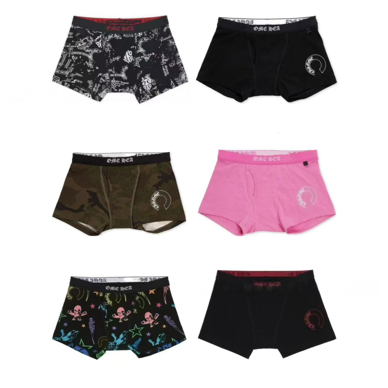 Chromed Underwear Heartity Designer Men's Underpants Breathable Quick Drying Flat Toe Shorts Cotton Smooth Material Loose Mens Underwear With G