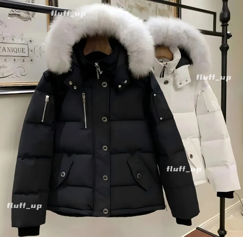 Men Women Designer Outdoor Winter Down Moose Jacket Leisure Coats Thick Windproof Overcoat Waterproof Proof Puffer Real Wolf Fur Top Snowproof Coat