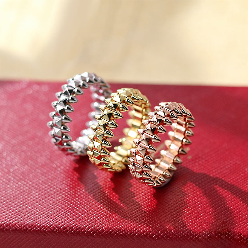 Classic Love Ring Fashion Bullet Willow Nail Ring Designer High Quality Couple Gift Box 18k Gold Designer Jewelry