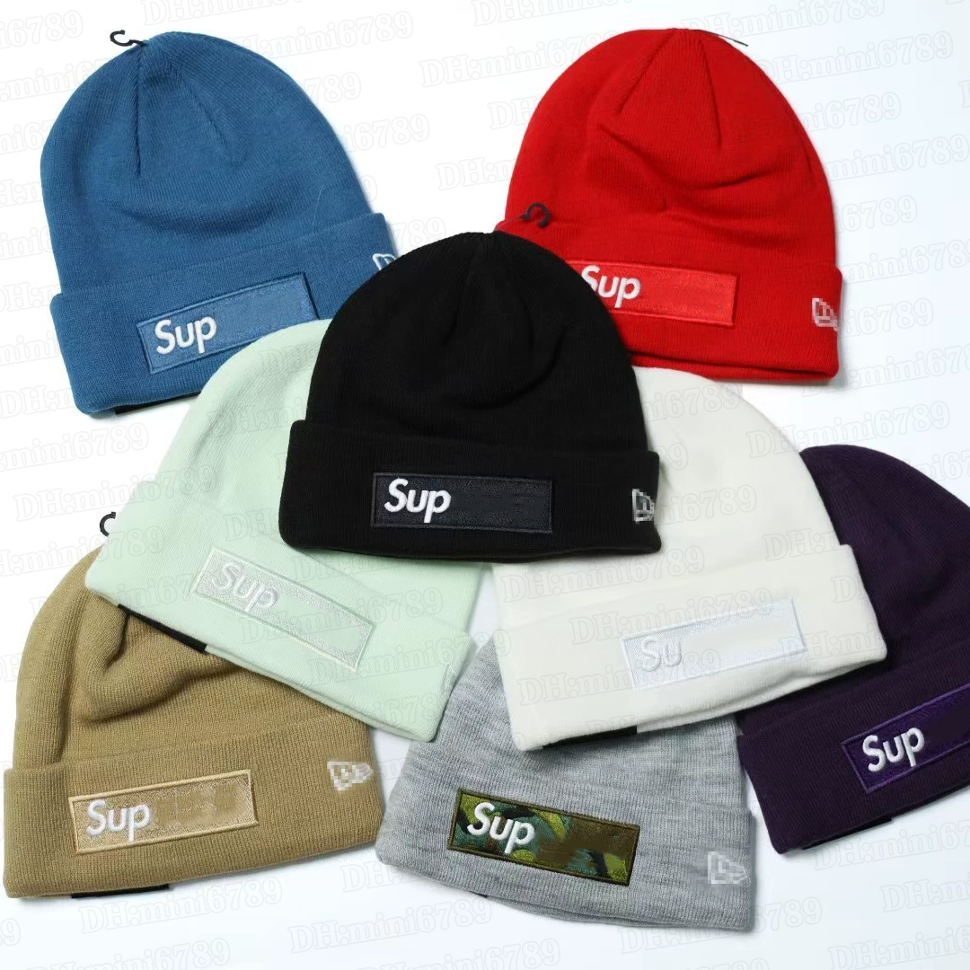 Superb Stretch Knit Beanie Hat,Box Logo Embroidered Cuffed Skull Cap,Unisex Winter Warm Superfine Streetwear Hat Superior Wool Beanie Y2K Hip Hop Kn