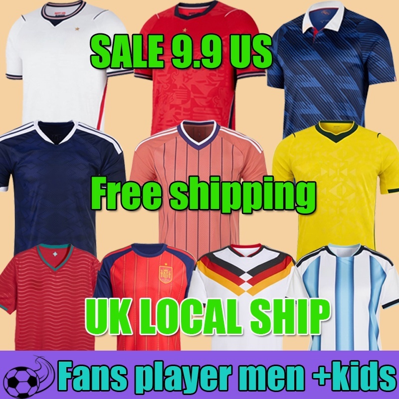 Big Sale 9.99 with free shipping from the UK England Scotland Argentina Brazil Germany France Portugal Spain soccer jersey kit 2026 World Cup footba