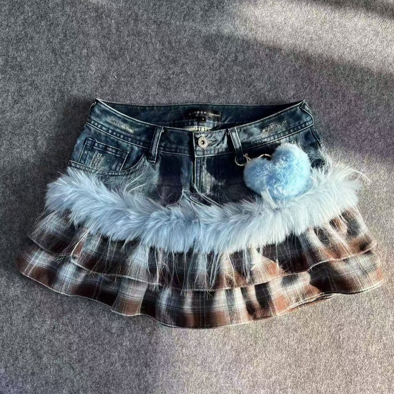 Summer Y2K Black White Leopard Print Denim Women Punk Vintage Fashion Mini Skirt Alternative Grunge Streetwear 260518