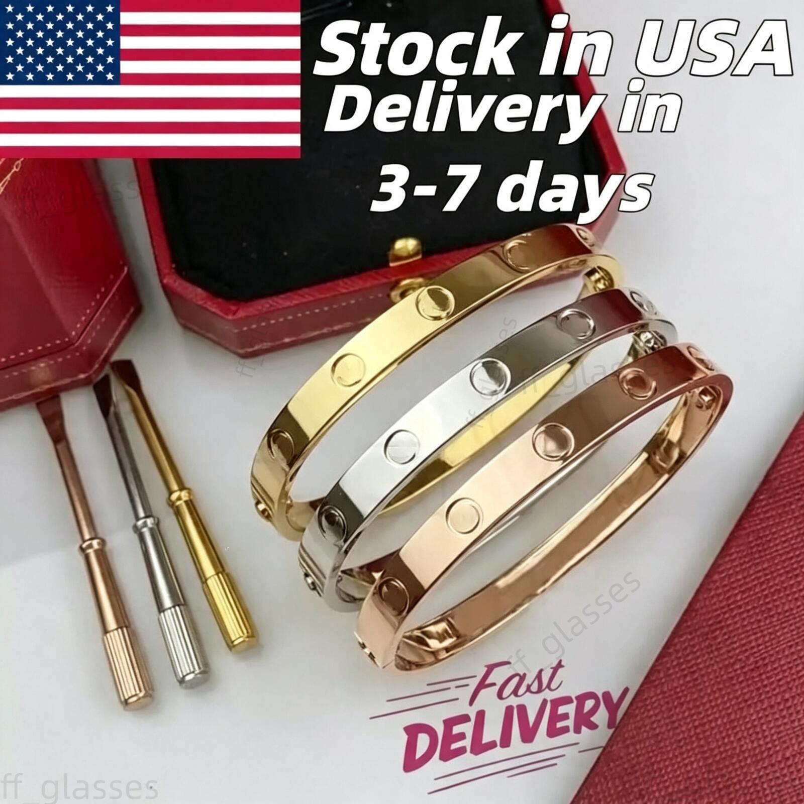 braclets women classic jewlery bracelets gold bracelet designer luxury jewelry Diamond bangle 18K Size 17 19