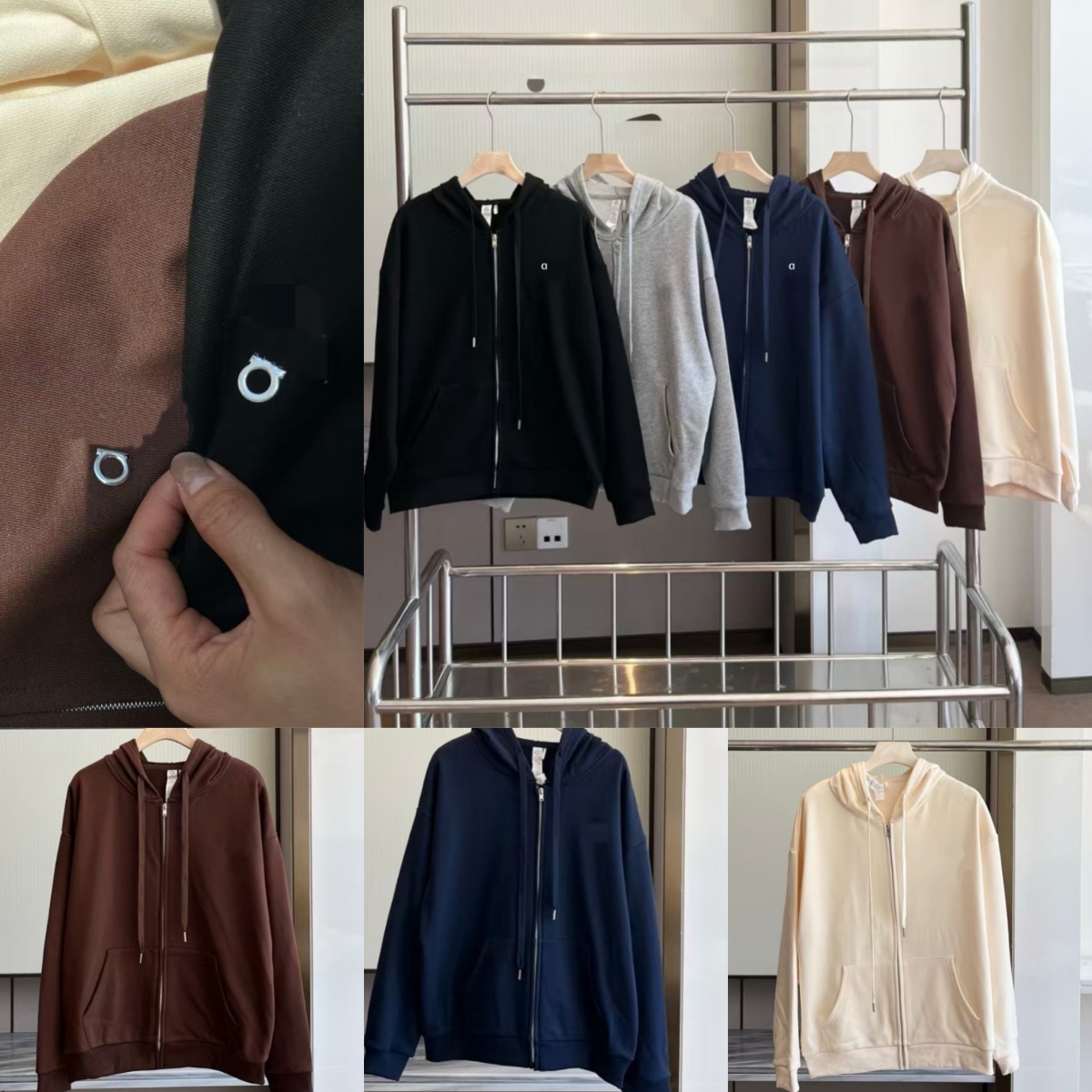 2671AO 26 Autumn 3D Silver Hoodie Cardigan Jacket Versatile Fashion Sweatshirt for Men and Women Trendy Unisex Hooded Sweatshirt