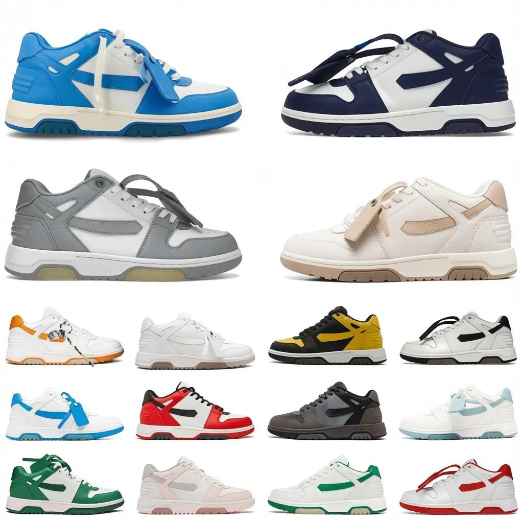 Top Series Out of Office Sneaker Designer Shoes for Walking Men Running White Black Navy Blue Vintage Distressed Casual Sports Sneakers Trainers