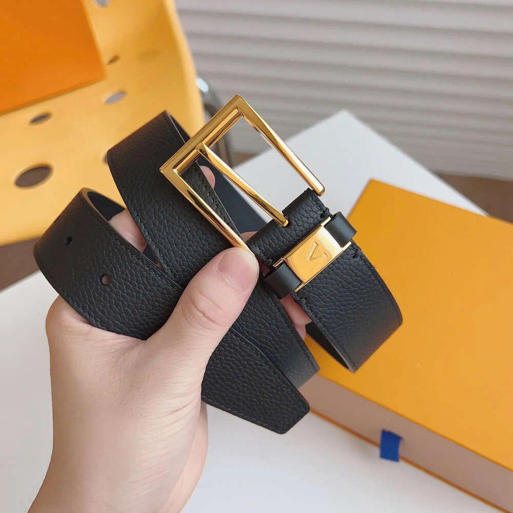 Classic Business Casual Men Leather Belt Width 35mm Luxury Gold Silver Needle Buckle Mens Womens Denim Belts High-quality Designer Belt Everythin