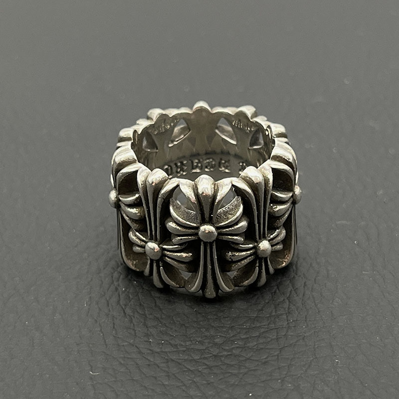 Chrome Ring Vintage S925 Sterling Silver Ring For Women Mens Ring Fashion Jewelry Hip-Hop Thick Brand Designer Ring Classic Cross rings Designer Jew