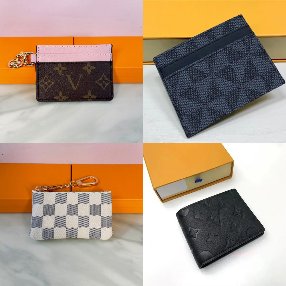 Luxury Designer Credit Card Holder Wallets Leather Coin Purses black Wallets Holders Women Men Wallet Fashion Slim Clutch Card bags handbags with bo