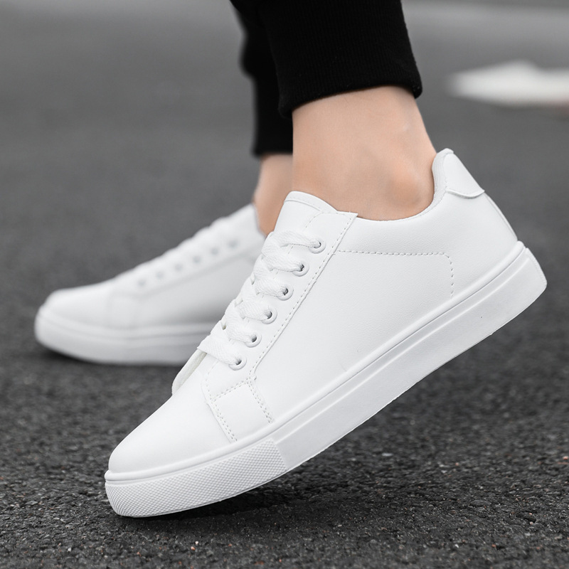 2026 Summer New Men's White Sneakers Korean Style Fashionable Casual Shoes Trendy Versatile Large Size Soft Leather Shoes for Men