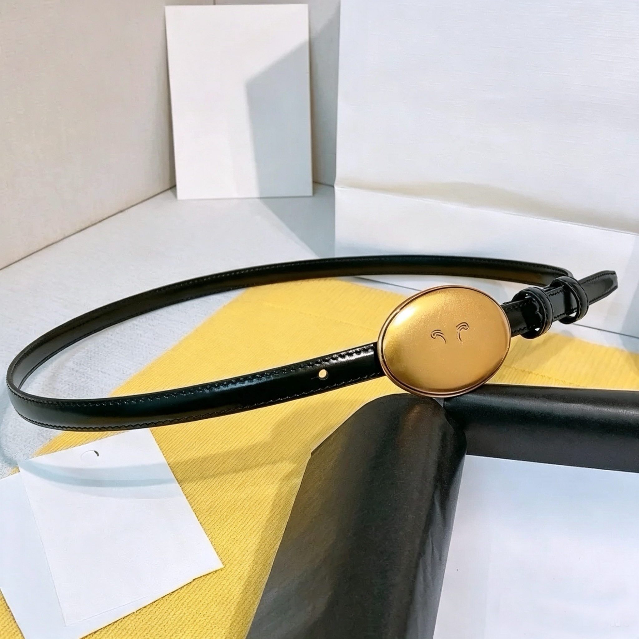 belts designer women Luxury 12A Thin width 13mm New Fashion Oval buckle belt hight quality genuine leather belt Matching pants skirts with box gift