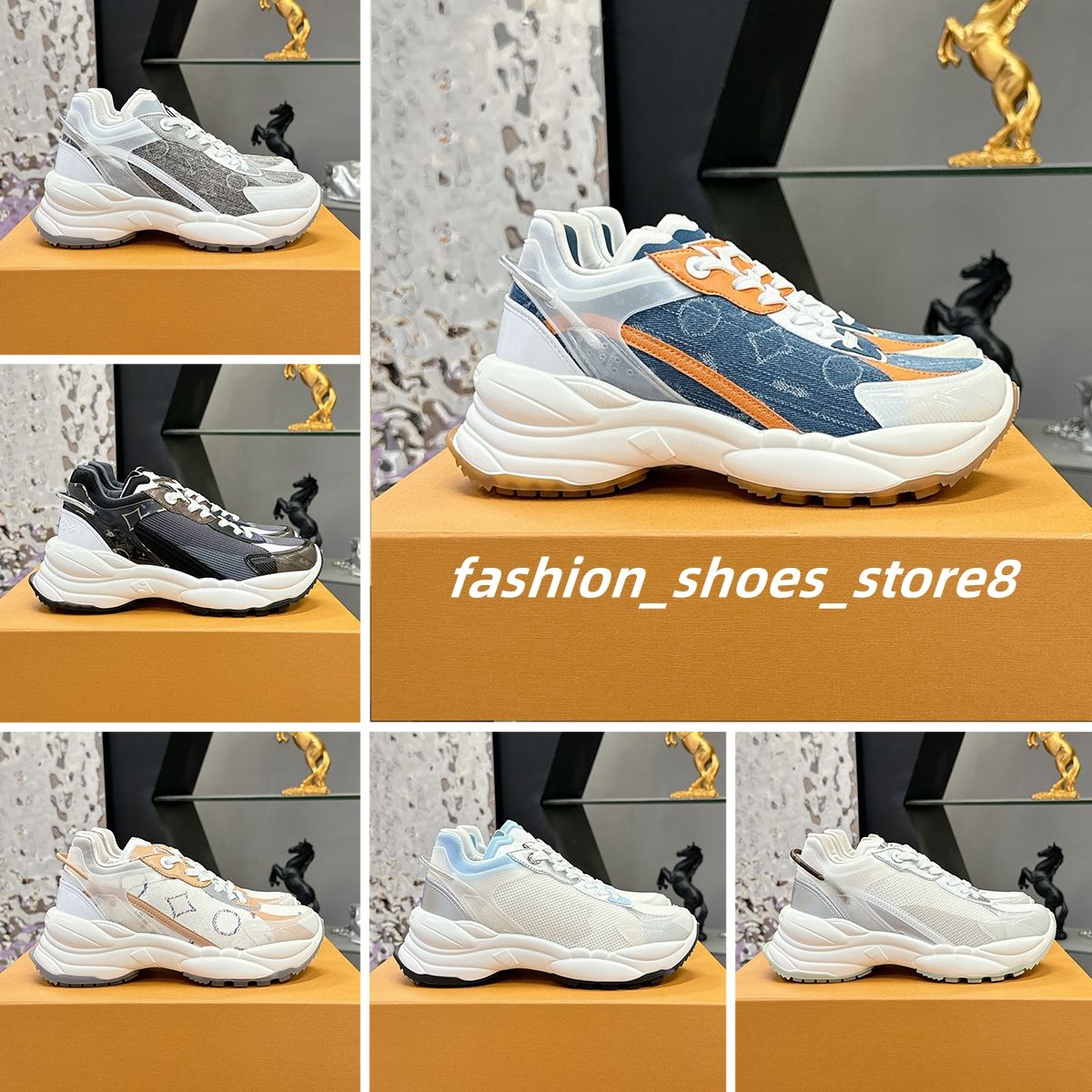 Run 55 Sneakers Designer Casual Sneakers Luxury Men Women Sports Shoes Outdoor breathable Running Shoes Fashion thick sole Trainers Top quality calf