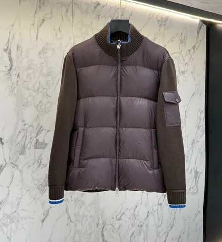 Mens jacket designer coat puffer jacket Winter Down Men's Jackets Zipper Stand Collar Patched Striped Print Pockets Man's Coats Short Outw
