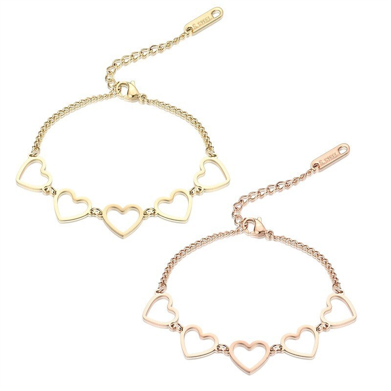 Minimalist Style Chain Bracelets for Women INS Korean Style Elegant Trendy Women's Bracelet Fashionable Heart-shaped Couple Accessories Desi