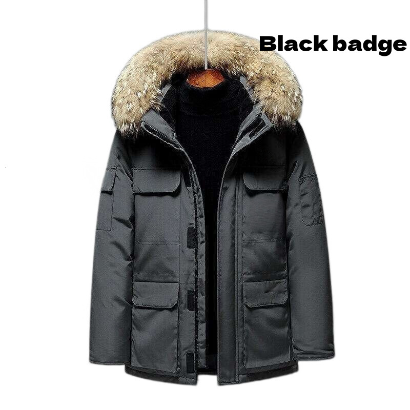 High quality Canada Down Coat designer Mens Winter Warm Designer Fur Collar Hood Parka Pocket Windbreaker Puffer Jacket 23a