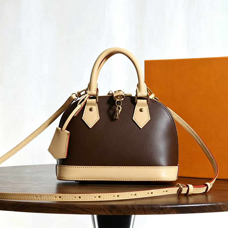 retro fashion print classic shell bag with adjustable shoulder strap luxurious genuine leather crossbody bag with a light and luxurious design casua
