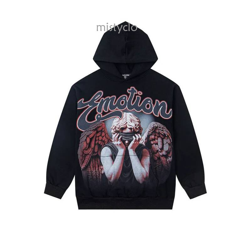 Mens Hoodies Prestige Hoodie Little Angel Pattern Print Zipper Sweater Vintage Spring And Winter High Strt Fashion Trendy Set Hip hop For Men Women