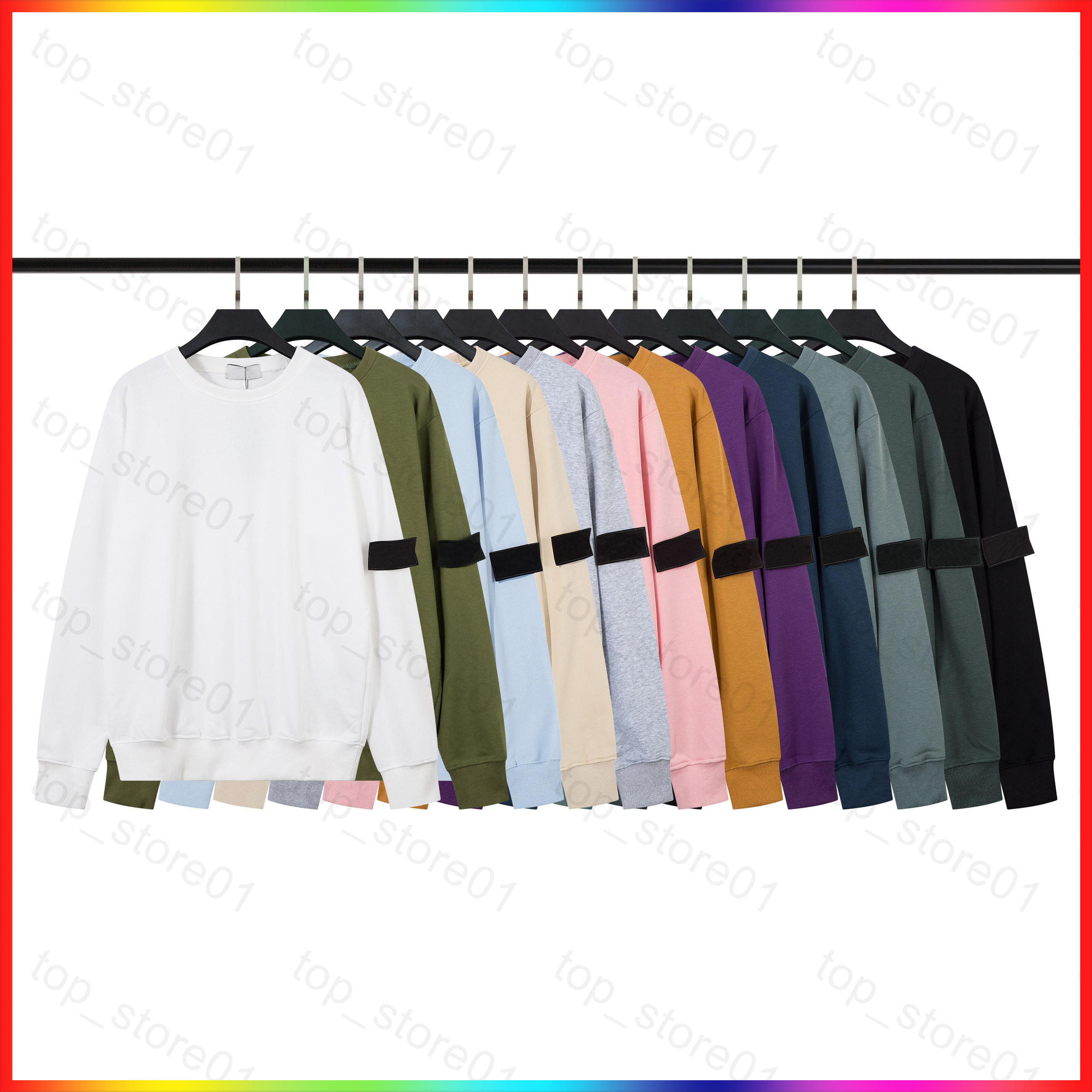 Designer mens sweatshirt hoodie stones badge compass jumper fashion sweatshirts women sweaters tops 2026 stone jacket cargo pants round neck pull