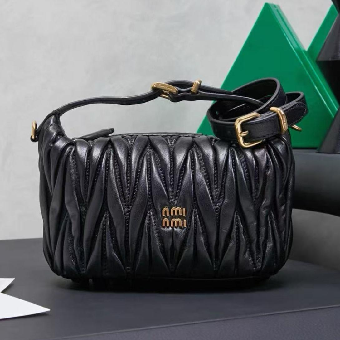 12A 1: 1 Designer bag Matelasse handbag women's shoulder bag mini lunch box bag leather pleated handbag high-quality red brown black small squa