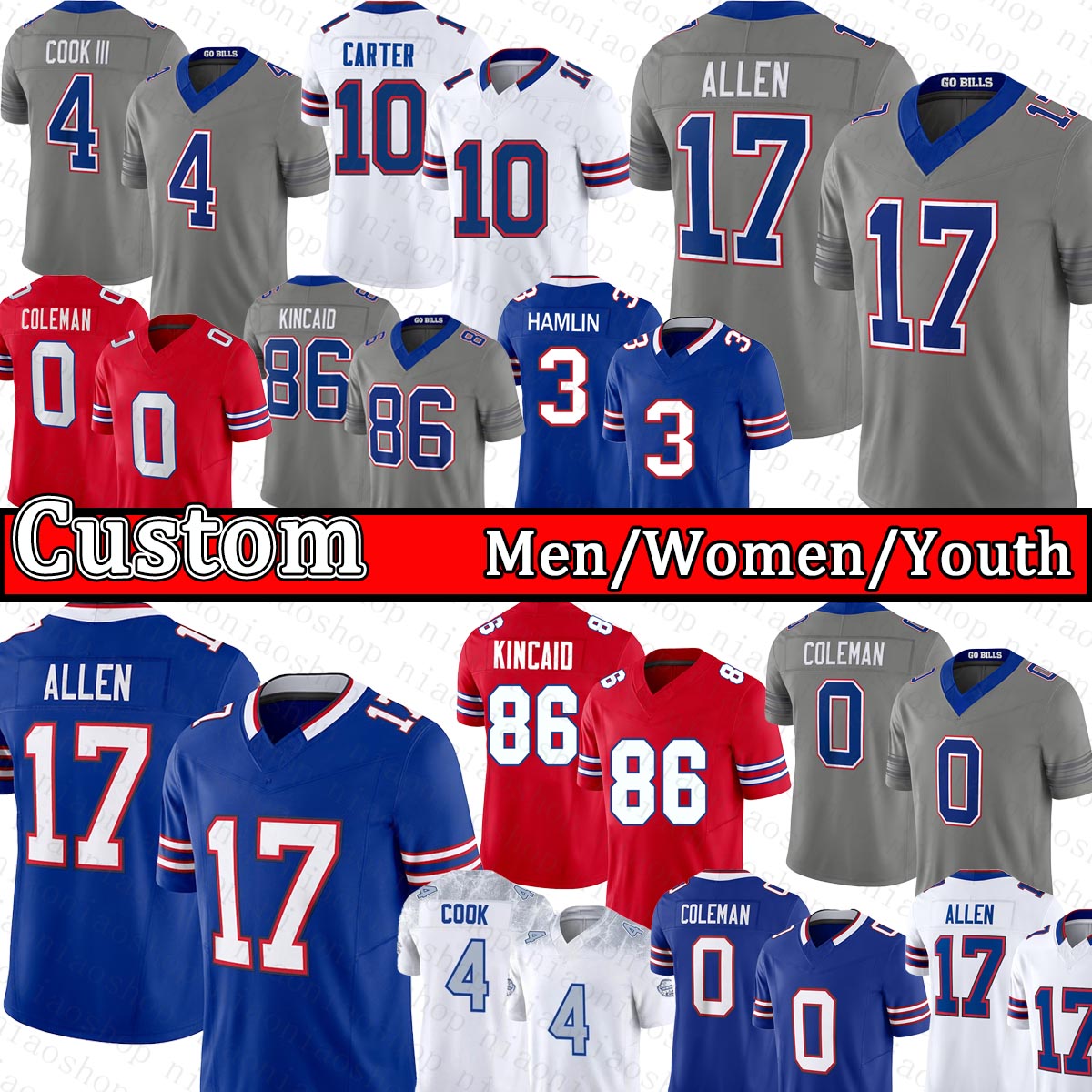 Josh Allen DJ Moore buffalos billls Football Jersey Keon Coleman Keon Coleman Khalil Shakir James Cook Geno Stone Dee Alford Dawson Knox Gabriel Dav