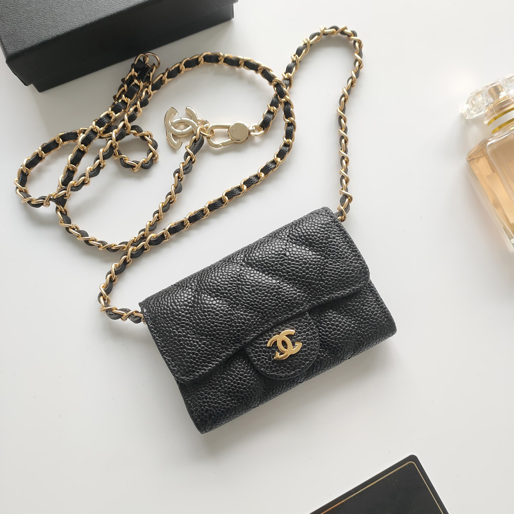 High-Quality Designer Wallet, Premium Caviar Lambskin, Vintage Metal Hardware, Women's Luxury Handbag, Shoulder Bag, Crossbody Bag, Coin Purse,