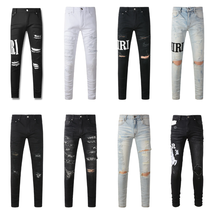 Mens designer ksubi jeans womens designer retro fashion Distressed Jeans Stretchy denim fabric trendy brand fashion streetwear for Men Women skinny