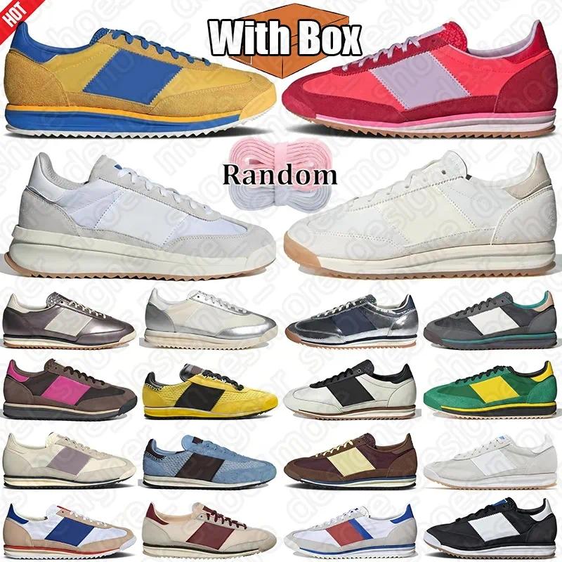 With box designer shoes low SL72 vintage leather running shoe chaussure womens fashion mens trainers SL 72 RS RTN loafers sneakers white