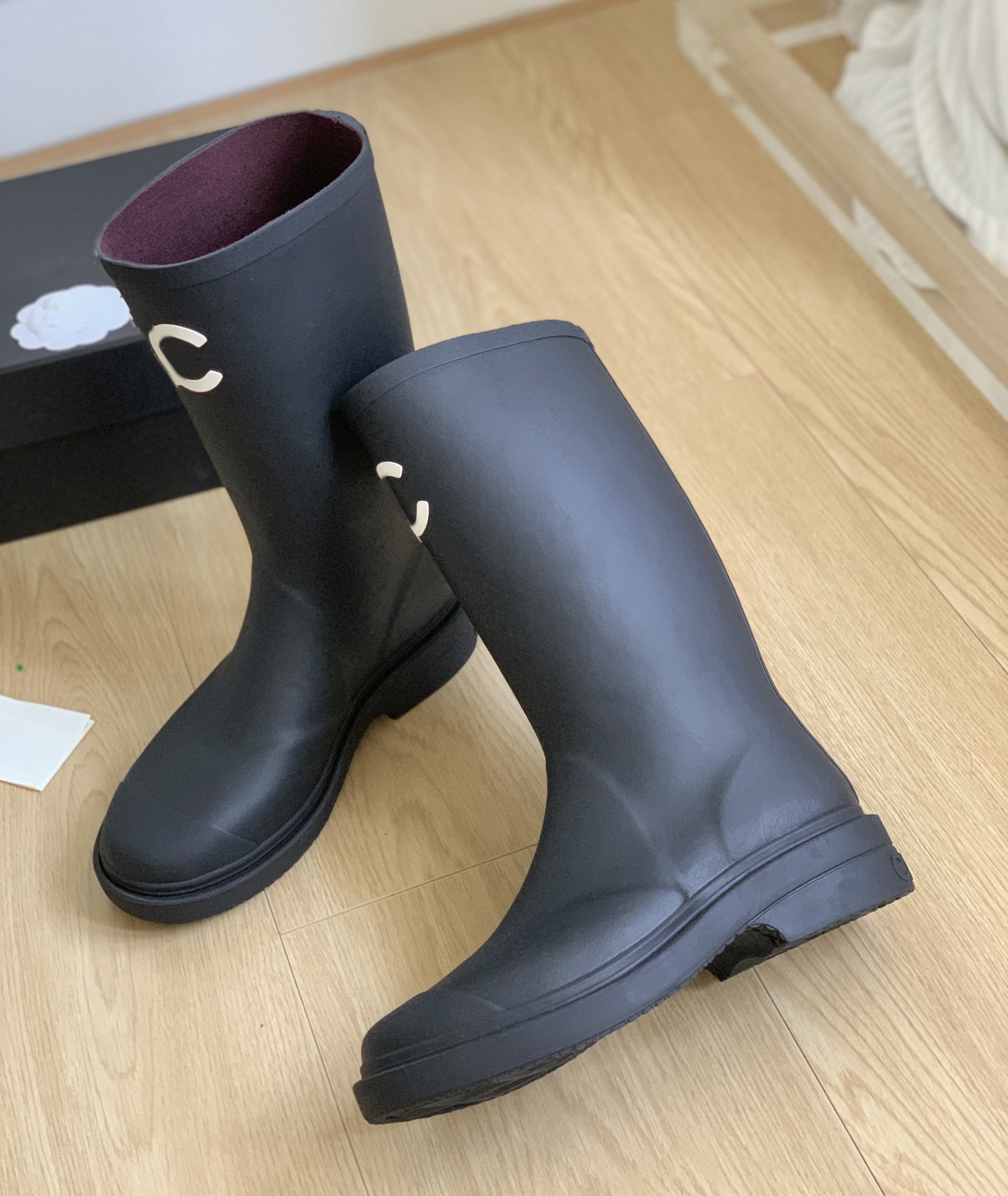 Designer C Rain Boots Luxury Half boot Women Autumn Winter Ankle Boots High-quality rubber Waterproof and warm Stylish CCity SDF