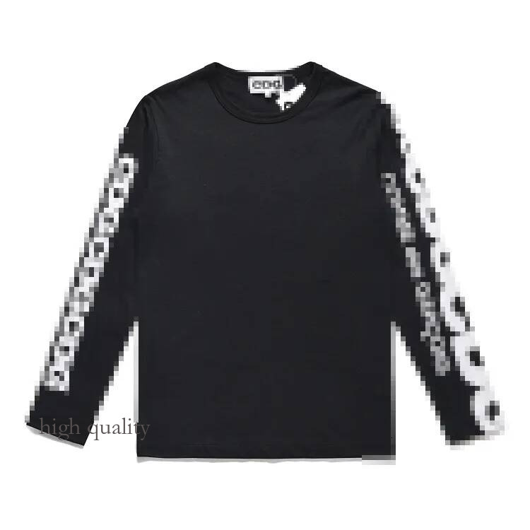 Play Comme De Granco Long Sleeve T Shirt Designer Sweatshirt Lightweight Round Neck Red Heart Printed Graphic Tee High End Pullover Unisex Sweat Pla
