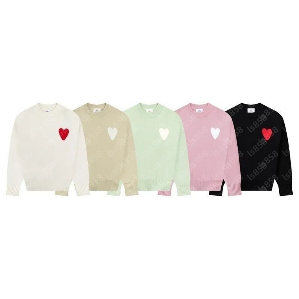 Mens Sweater Paris Designer Cardigan Heart Sweaters Women Knitted Jumper France Trendy Streetwear Clothes Crew Neck Hoodie Knit Sweatshirts Sprin