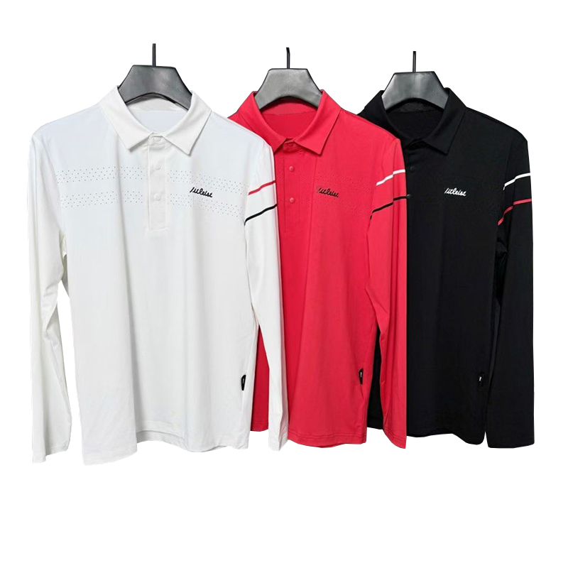 Men's Golf Clothing Spring and Autumn New Product Outdoor Quick drying Sports POLO Shirt, Comfortable and Breathable Long Sleeve T-shirt Versat