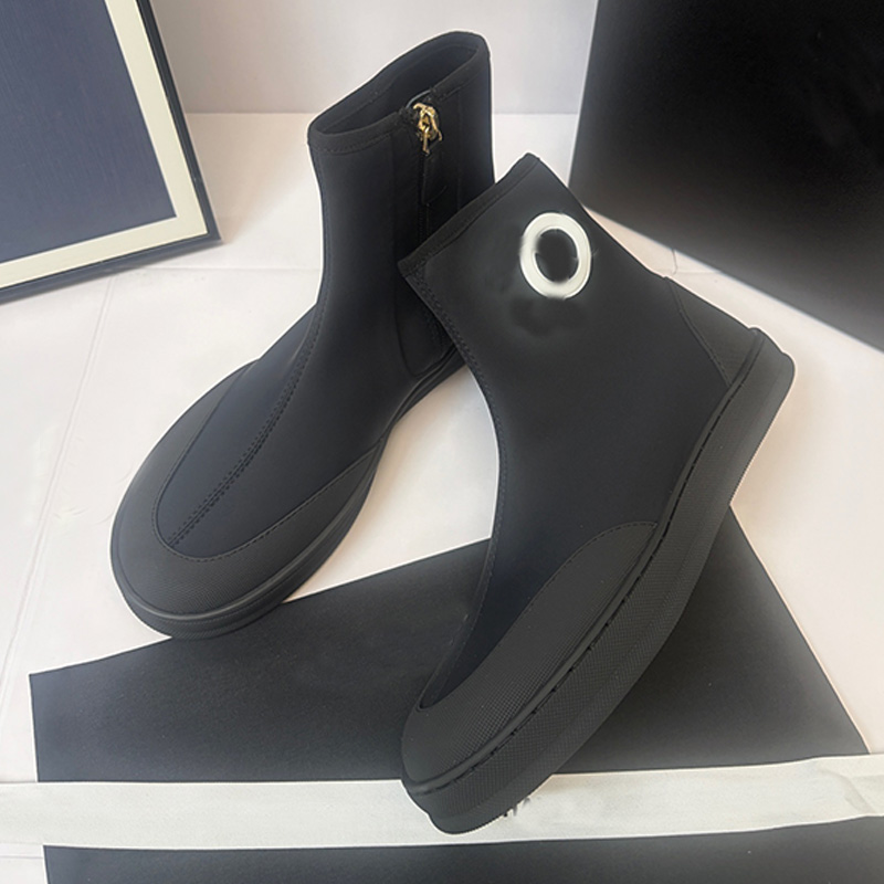 26SS Zipper Elastic Short Boots Designer Womens Classic Elastic Cloth Simple Upper Side Zipper Short Boots Womans Daily Leisure Travel Wearing Ankle