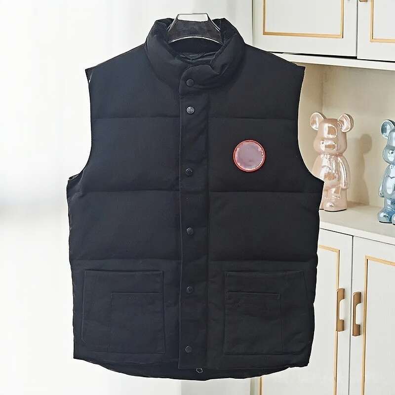 Vest Body Warmer Gilet Jacket Men Designer Stand Embroidery Collar Zipper Button Letters Casual Slim White Duck Down Winter Mens Femme Veste Q260917