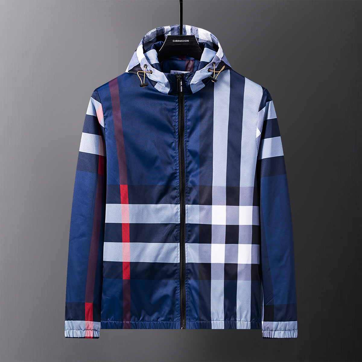 Men's Luxury Hoodie Jacket - Durable Waterproof Material, Stylish Zippered Front Closure