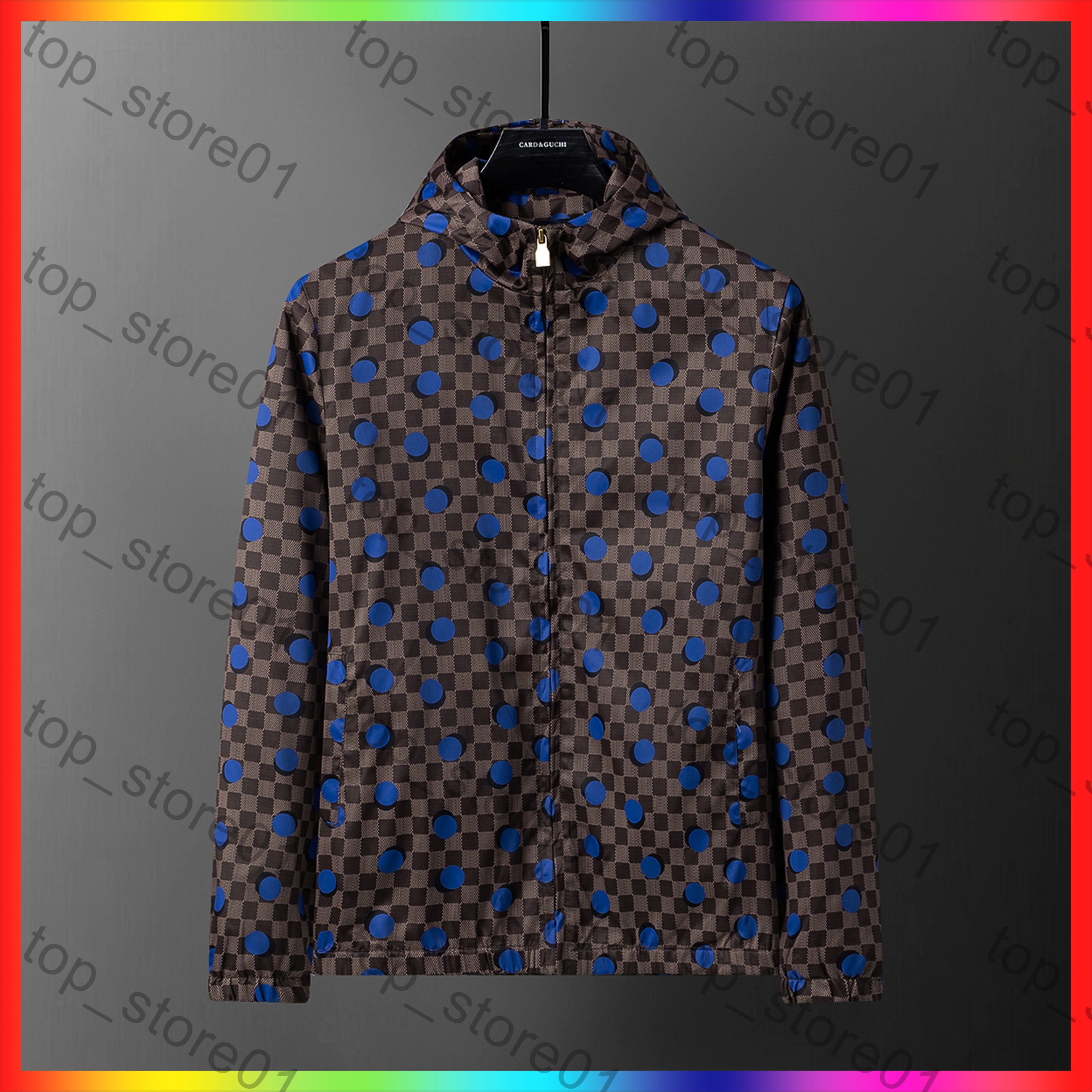5A New Mens Jacket Designer Hoodie Autumn And Winter Womens Jacket Hooded Embroidered Zipper Jacket Sportswear Luxury Hooded Waterproof Top Windrunn