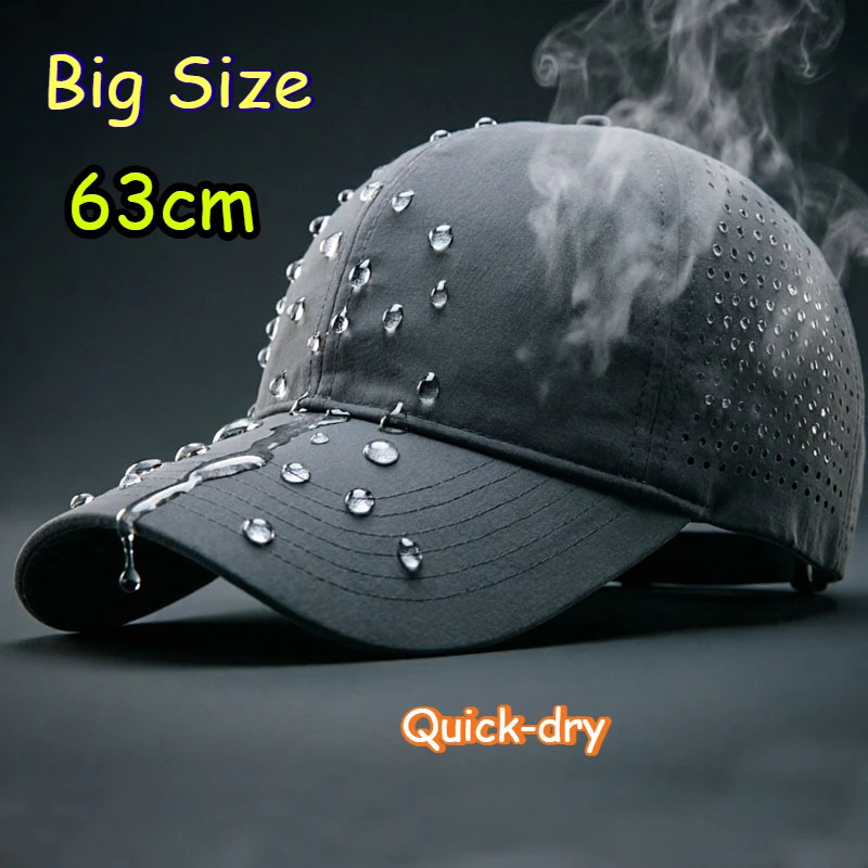 Big Head Plus Size Summer Baseball Cap Man Outdoors Cotton Large Men Mesh Quick-dry Hat XL Adult Unisex Baseball Cap 260812
