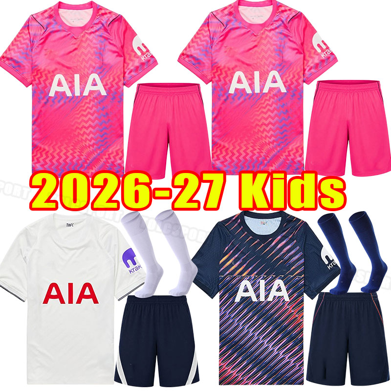 Ensemble complet Hommes Enfants 26 27 Maillots de football RICHARLISON KULUSEVSKI HOJBJERG SPENCE PERISIC DIER LUCAS ROMERO Tottenham Kit Chausse