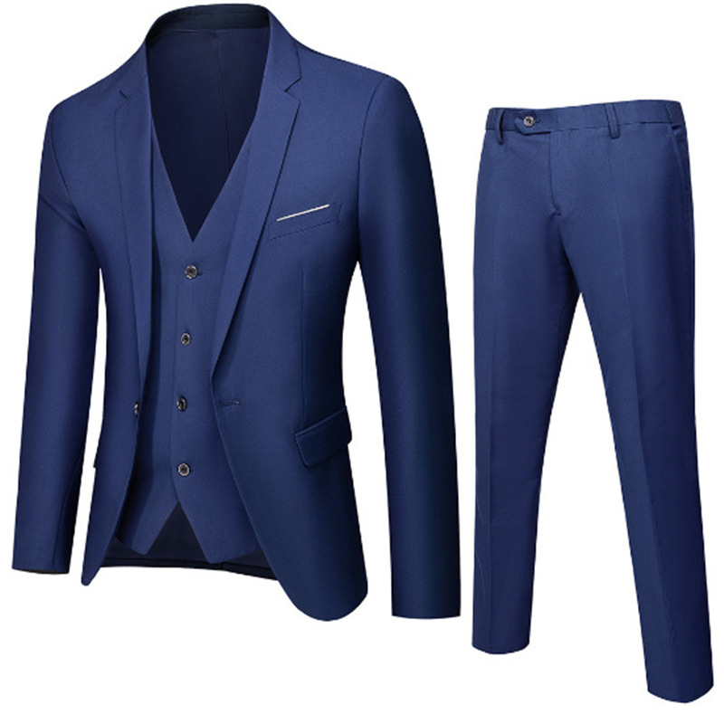 (254) Casual-Business Plaid Three-Piece Suit