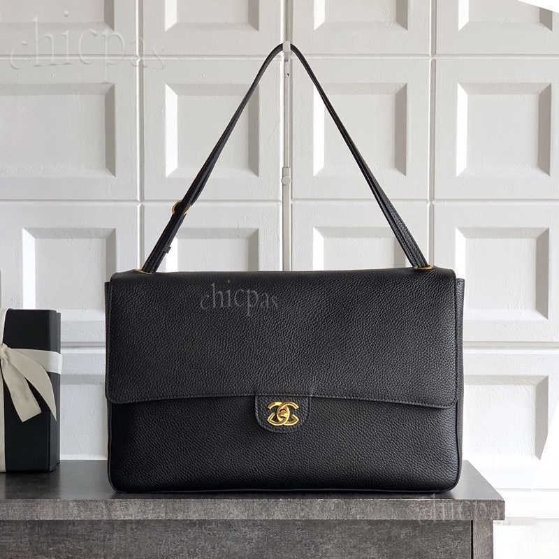 26S CF Maxi Flap bag Women Designer Maxi Shopping bag Grain cowhide shoulder bag Classic Flap Vintage Handbags Cowhide Leather Airport Tote Bag Luxu
