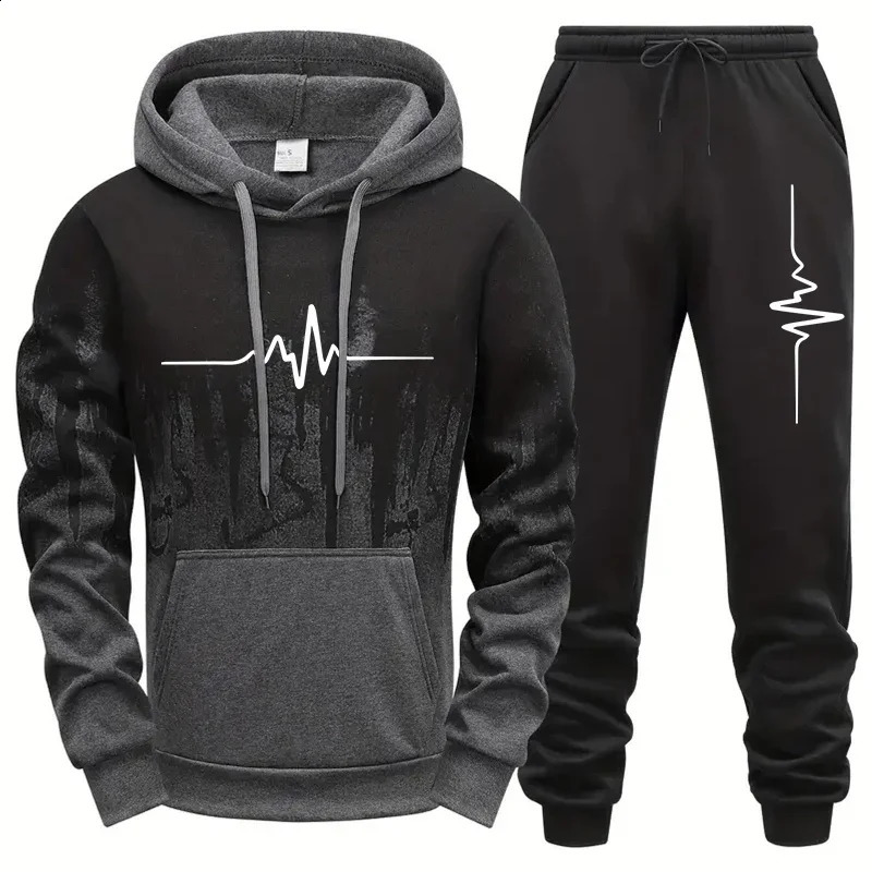 High Quality Men's Tracksuit Casual Jogging Men Versatile Sweatshirts Sweat Pants Fashion Comfort Daily Sports Simple Hoodie Set 260812 6a