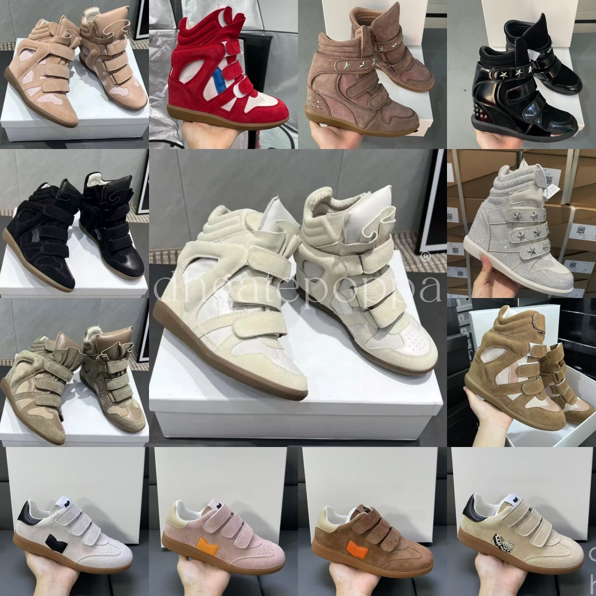 High Quality deisgner Bekett Brand Hot Sale-Black Genuine Leather winter boots Bekett Leather-trimmed Suede Wedge Sneakers Fashion Show New Shoes Eu