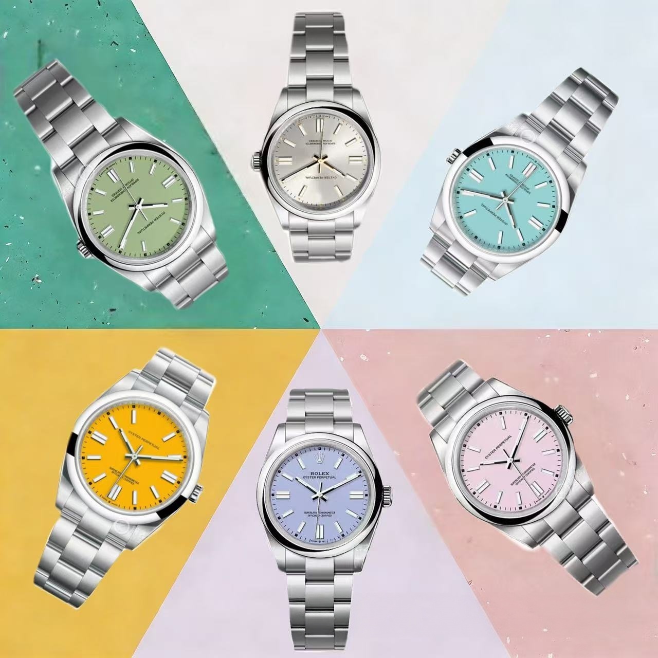 Rolecx watch men's and women's constant movement steel strip log automatic mechanical watch 313641mm candy color matching couple watch tre