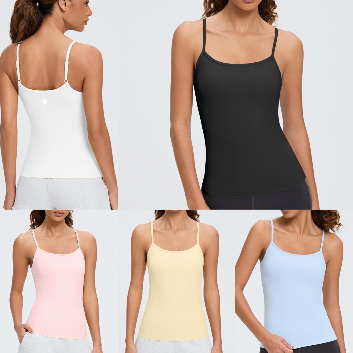 UU-L6401 Gilet de Yoga pour femmes haut à licou gilets athlétiques féminins avec coussins intégrés débardeur chemises de gymnastique avec coussin