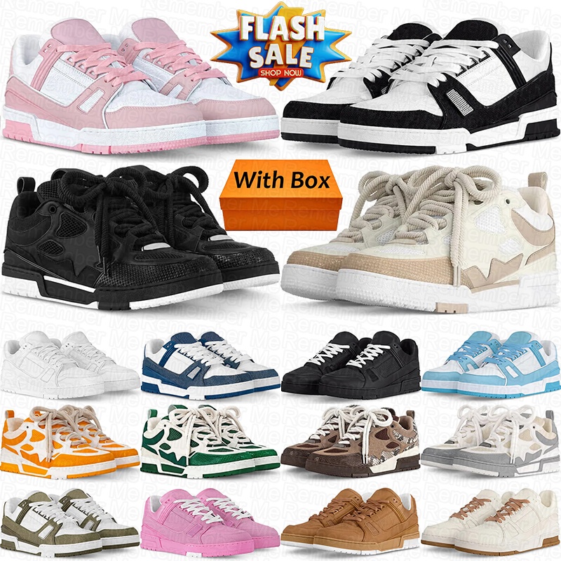 with box designer shoes skate sneakers white black vintage trainers free shipping men women green red blue orange mens chaussure