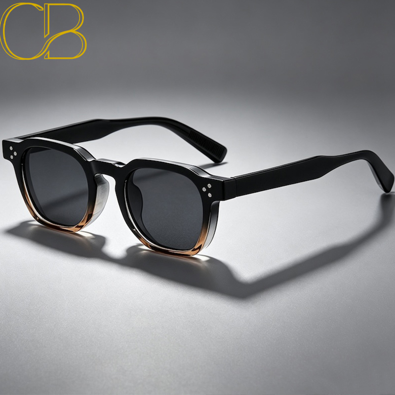 Retro Square Sunglasses Men Punk Fashion Brand Sun Glasses Oval Round Women Travel Party UV400 Summer Style Luxury Rivet anti blue light rays myopia