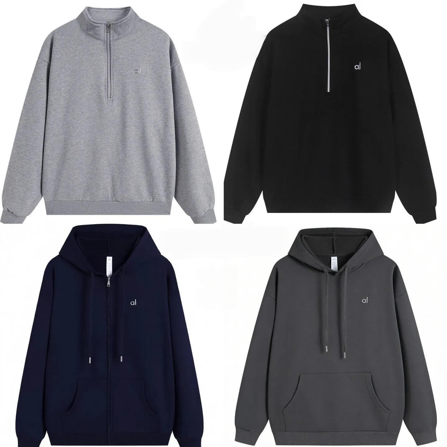 Designer Sweat à capuche Hommes Quarter Zip Sweatshirt Pantalons de survêtement Femmes Sportswear Set Veste Pull Yoga Crew Neck Leg Pantalon Vête