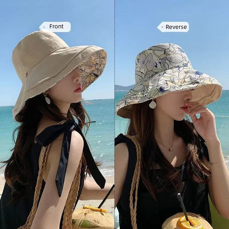 1Women's Sun Protection Fishing Cap Full Face Bucket Cap Spring Summer Outdoor Large Brim UV Protection Hat with Windproof Rope 260812