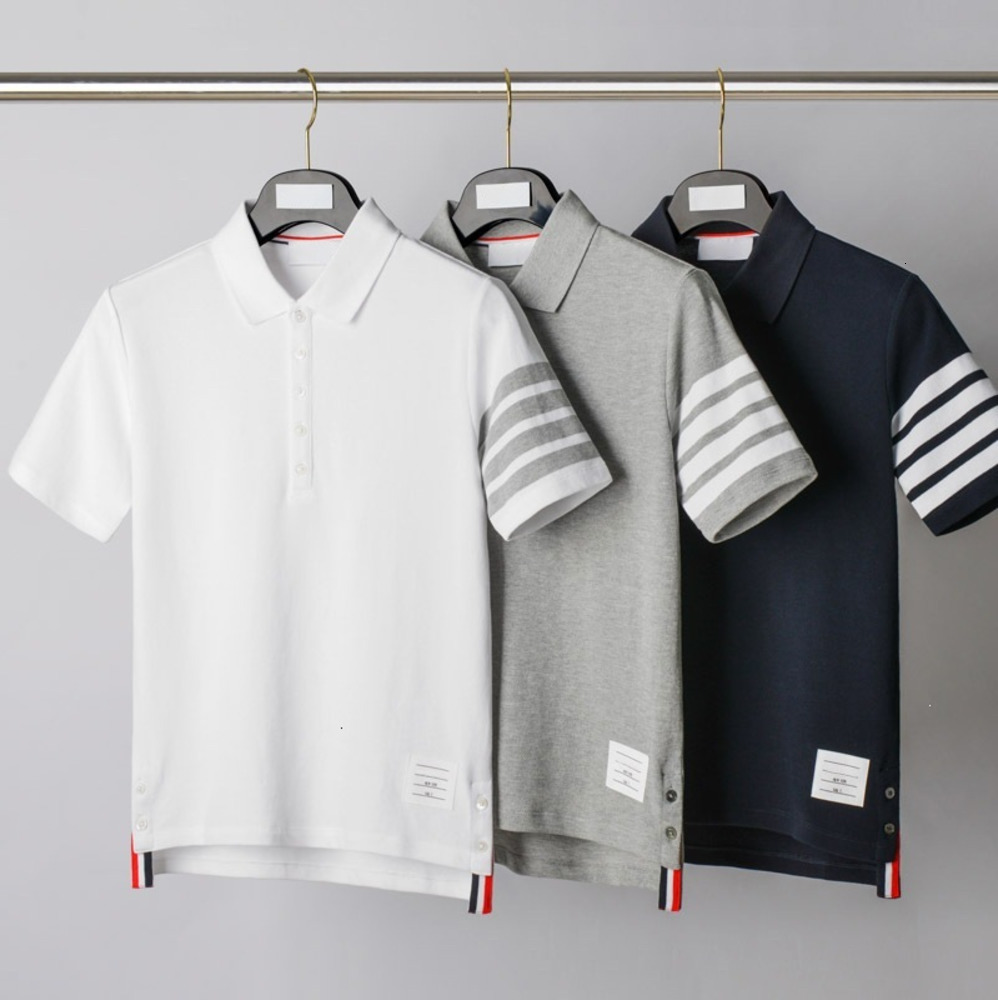 thomlys Browne Browmelys T-shirt Designer Summer Trendy Brand Short-sleeve Polo Shirt Fashionable Business Casual Mens Turn-down Collar T-shirt In W