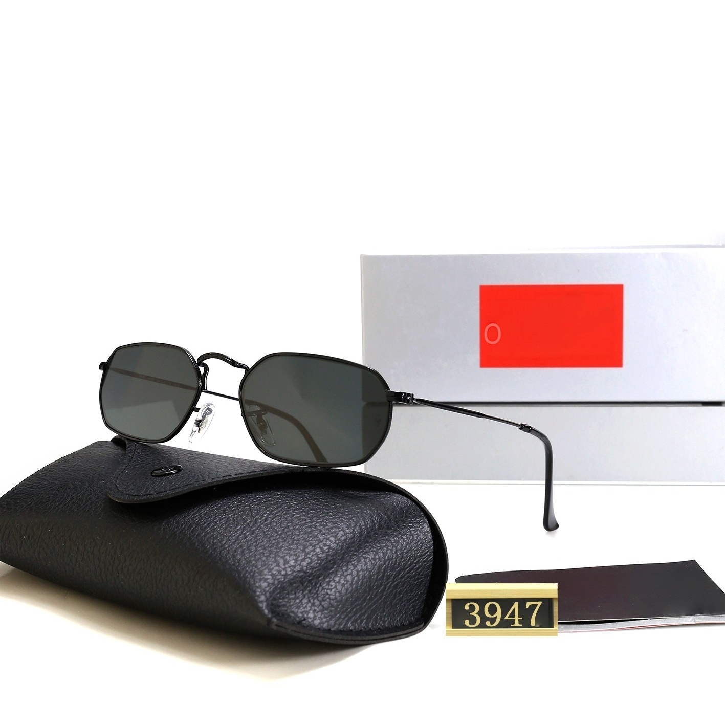 Sunglasses Designer Luxury Vintage Geometric Frame Men Women Streetwear Daily Driving Fashion Eyewear Complete Gift Box Set
