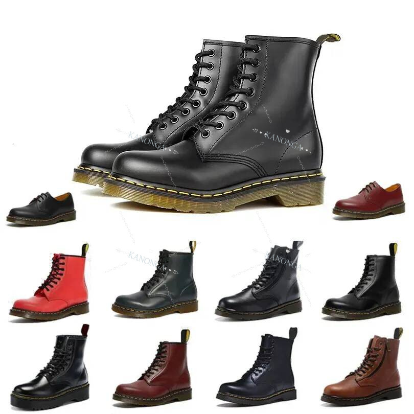 Winter Leather Fur Dr 1460 Designer Boots For DOC 2976 Snow Half Navy Blue Red Bordeaux Green Warm Triple Black White Men Women Boot Ankle Booties 3